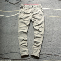 意大利高端硬貨 男裝春秋薄款棉麻混紡修身小直筒商務休閒長褲