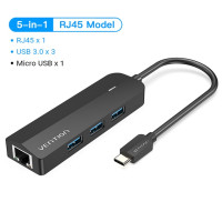 Сетевой адаптер Vention, USB 3,0/2,0/RJ45 Gigabit Ethernet с разъемом Micro USB для зарядки, для сетевого жесткого диска