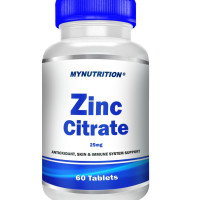 Цинк Цитрат, витамины для волос, кожи и ногтей, иммуномодулятор, Zinc citrate, 60 таблеток