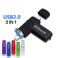 Флешка Bliksem 3в1 64 Гб Тип C карта памяти OTG 64 Гб 2,0 для ПК мобильный телефон металлический USB флеш-накопитель 64 Гб USB OTG