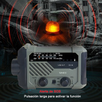 Новинка 2024, портативный Радиоприемник с рукояткой, AM, FM, NOAA, аварийная лампа для чтения 3-в-1, фонарик, телескопическая антенна с солнечной зарядкой