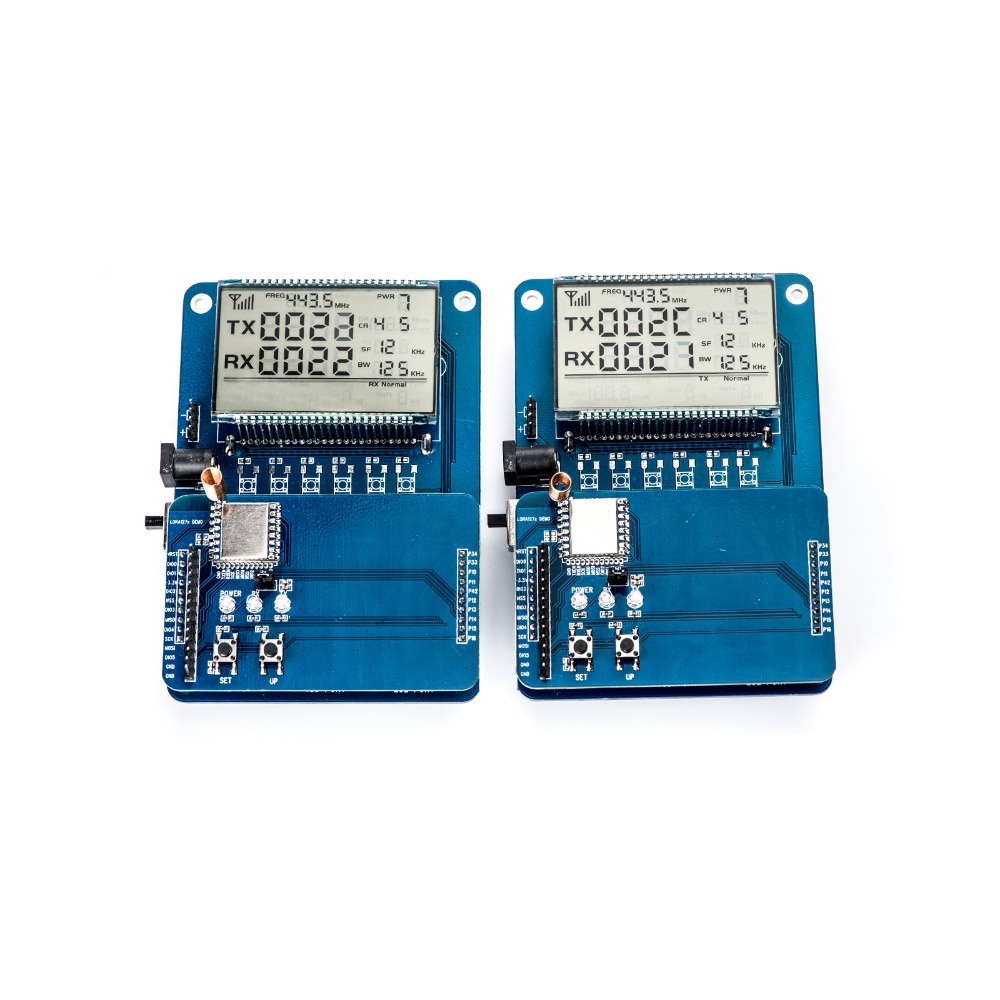 1pair/lot NiceRF LCD Display Testing Demo Board for LoRa1262 Transceiver Module   SX1262 LoRa RF Module 22dBm 160mW 1.5ppm TCXO