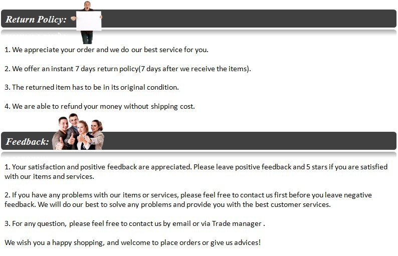 return policy & feedback