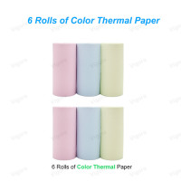 Бумага для детских фотоаппаратов Мгновенной Печати в рулонах, 6 рулонов, 57x25 мм, белая бумага, наклейка, бумага, цветная бумага, наклейка для фотоаппарата