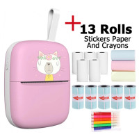 Портативный мини-термопринтер 203 точек/дюйм, карманная фотопечать, беспроводная фотобумага для Android Ios, детский подарок