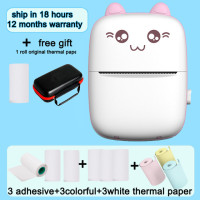 Мини-принтер для сумок из ПУ кожи, 9 рулонов термобумаги