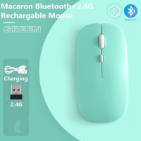 Беспроводная Bluetooth-мышь макарон, 2,4 ГГц, USB, с возможностью подзарядки, для Android, Windows, планшета, ноутбука, ПК, IPAD
