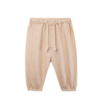 Детские брюки из хлопка и льна на весну и лето, тонкие льняные брюки для мальчиков и девочек, детские шаровары WT620