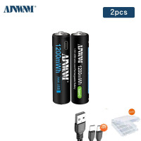 AJNWNM Аккумуляторная батарейка AAA, 1,5 В, 1200 мАч, 2 шт