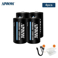 AJNWNM Аккумуляторная батарейка D, 1,5 В, 10000 мАч, 4 шт