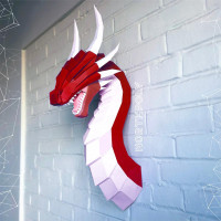 150 см красный дракон с крыльями, животное, украшение на стену, бумажная модель, украшение для дома, 3D Бумажная поделка, «сделай сам», игрушка для взрослых ручной работы RTY259