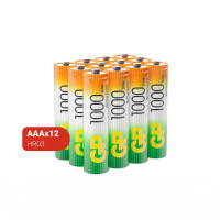 GP Аккумуляторная батарейка AAA, 1,2 В, 1000 мАч, 12 шт