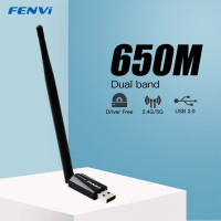 650 Мбит/с USB WiFi адаптер двухдиапазонный 2,4G 5Ghz 802.11AC беспроводная сетевая карта USB 2.0 ключ-заглушка Wlan антенна Wifi приемник ПК