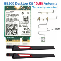 Адаптер BE200 WiFi7, Bluetooth 5,4, 6 ГГц, беспроводная карта BE200NGW 802.11BE, комплект антенн для ПК/ноутбука M.2 NGFF для сетевого адаптера Intel