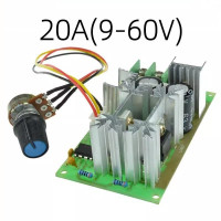 2 шт. PWM Power Regulator 9-60V 20A, ШИМ-регулятор скорости / оборотов двигателя, мощности, диммер / регулятор яркости светодиодной ленты и ламп накаливания