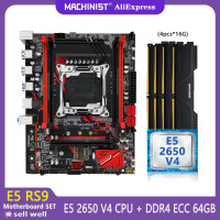 MACHINIST X99 комплект материнской платы E5 RS9, модель Xeon E5 2650 V4, процессор 4*16 = 64 Гб DDR4 ECC RAM, память SSD M.2