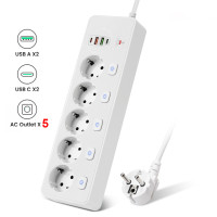 Сетевой фильтр с европейской вилкой, удлинитель с несколькими розетками, стабилизатор напряжения для быстрой зарядки