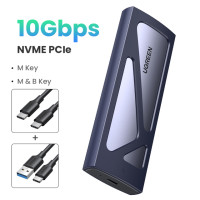 UGREEN M.2 NVMe адаптер корпуса SSD 10 Гбит/с USB C 3,2 Gen2 без инструментов внешний корпус NVMe Reader поддерживает клавиши M и B