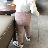 Детские хлопковые штаны с карманами, размеры 80-130, цвет в ассортименте