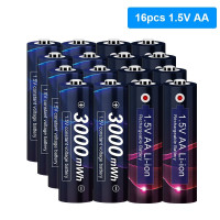 AJNWNM Аккумуляторная батарейка AA, 1,5 В, 3000 мАч, 16 шт