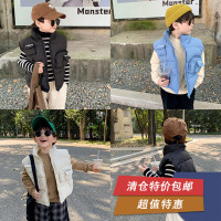 【清仓特惠】儿童加厚棉马甲潮装男女童宝宝帅气无袖立领外套