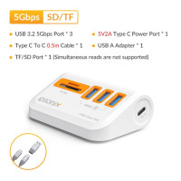 iDsonix USB концентратор 3.2 Сетевой адаптер с несколькими портами и несколькими разъемами 3.0 с SD - карточным считывателем C - типа PC концентратор USB 3.0 для Lenovo Xiaomi Macbook Pro