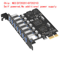 USB 3,0 адаптер расширения PCI-E 7 портов USB 3,0 концентратор адаптер внешний контроллер PCI-E расширитель PCI Express карта для рабочего стола