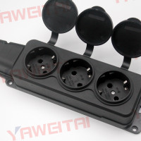 Водонепроницаемые удлинительные розетки Schuko с заземлением, IP54, 3 комплекта, 250 В, 3 выхода