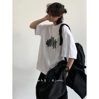 幾物jiwuus 夏日系個性簡約印花短袖Tee男女生百搭休閒寬鬆T恤衫