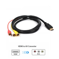 1080P 1,5 м HDMI-совместимый с 3 RCA Видео Аудио HDMI-совместимый кабель AV адаптер шнура конвертера для ТВ-приставки HDMI DVD ноутбука