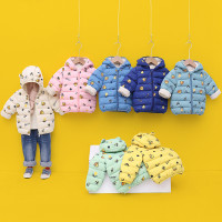 小黄鸭儿童羽绒棉服男女宝冬季加厚外出棉袄婴儿秋冬棉衣一件代发