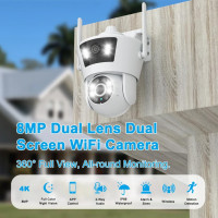 Камера видеонаблюдения ANRAN, 8 Мп, Wi-Fi, 4 МП, PTZ, IP66