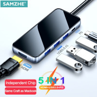 USB-концентратор SAZMHE 4 в 1, USB C-концентратор, USB Type C для мульти-USB 3,0, адаптер для MacBook Pro Air, Huawei Mate 30, USB-C 3,0, разветвитель