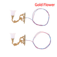 Светодиодсветильник лампа для кукольного домика, настенная лампа для моделирования сада, двора, декоративный материал для кукольного домика, теплый белый свет, 2 шт.