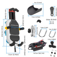 Держатель для телефона на мотоцикл, 15 Вт, с расширительным винтом, быстрое зарядное устройство для Honda FORZA 750, 350, 125, 250, 300, NSS750, NSS350, Dreamwing