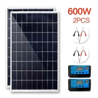 Комплект солнечной панели 300 Вт, полный комплект, 5 В, 12 В, поликристаллический портативный уличный перезаряжаемый Генератор солнечных батарей с питанием от USB для кемпинга
