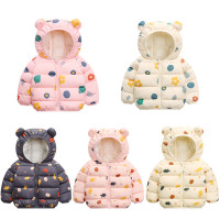 2023秋冬男女童装羽绒棉服厂家批发中小童轻薄款耳朵棉衣外套直销