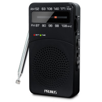 PRUNUS J-166 Pocket портативное мини-радио FM/AM цифровой радиоприемник FM87-108MHz MP3 музыкальный плеер радио для батарей AA