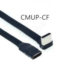 20 см плоский Угловой USB-C Type C вверх/вниз 90 градусов нагрузка данных PD кабель левый и правый USB C универсальный кабель для телефонов Android