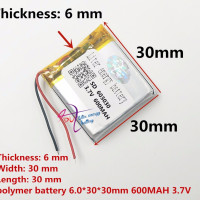 Литий-полимерная батарея 3,7 в 603030 600 мАч для семейного тахографа, GPS TK103, часы GEOZON