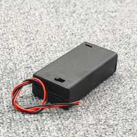 Держатель батарейки 2 AA 3V, батарейный блок стандарта AA с переключателем 2X1,5 V, держатель батарейки стандарта AA, черный/прозрачный