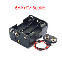 Держатель батарейки AA с пряжкой 9 В, блок батарей AA с кнопкой батарейки 9 В, слот 2/4/6/8, батарейки AA, Подключение DIY