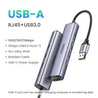 UGREEN USB C концентратор 1000 Мбит/с Ethernet концентратор USB-C к USB3.0 RJ45 для ноутбука Macbook Аксессуары Type-C Ethernet адаптер Сетевая карта