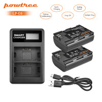 Аккумулятор 2800 мАч LP E6 LPE6 LP-E6 E6N + двойное зарядное устройство для Canon EOS 5DS R 5D Mark II 5D Mark III 6D 7D 70D 80D Аккумулятор для камеры