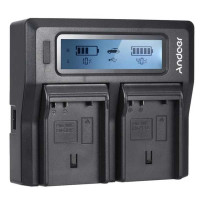 Andoer NP-F970 Двухканальное зарядное устройство для цифровой камеры с ЖК-дисплеем для Sony NP-F550/F750/F950/ NP-FM50/FM500H/QM71
