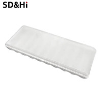 Органайзер для батарей AA, прозрачный белый пластиковый бокс для хранения батарей, жесткий держатель-контейнер, 10 ячеек