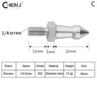 Штатив из нержавеющей стали с шипами 1/4, 5, 5 M8 дюймов, монопод для камеры, ножки, винт, фиксированная сменная фотосъемка, аксессуары для фотосъемки