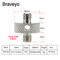 Винт-Стабилизатор из нержавеющей стали с 1/4 на 1/4 3/8, двойная головка, штатив, аксессуары для адаптера из латуни