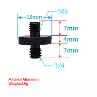 1 шт., адаптер с наружной резьбой 1/4 дюйма на наружную резьбу M6, 1/4-20 на M6