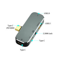 Док-станция для компьютера, USB 3,5/аудио разъем мм/4K HDMI